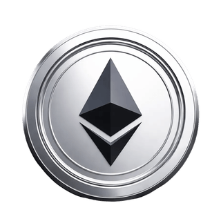 Floating Ethereum (ETH) coin graphic element